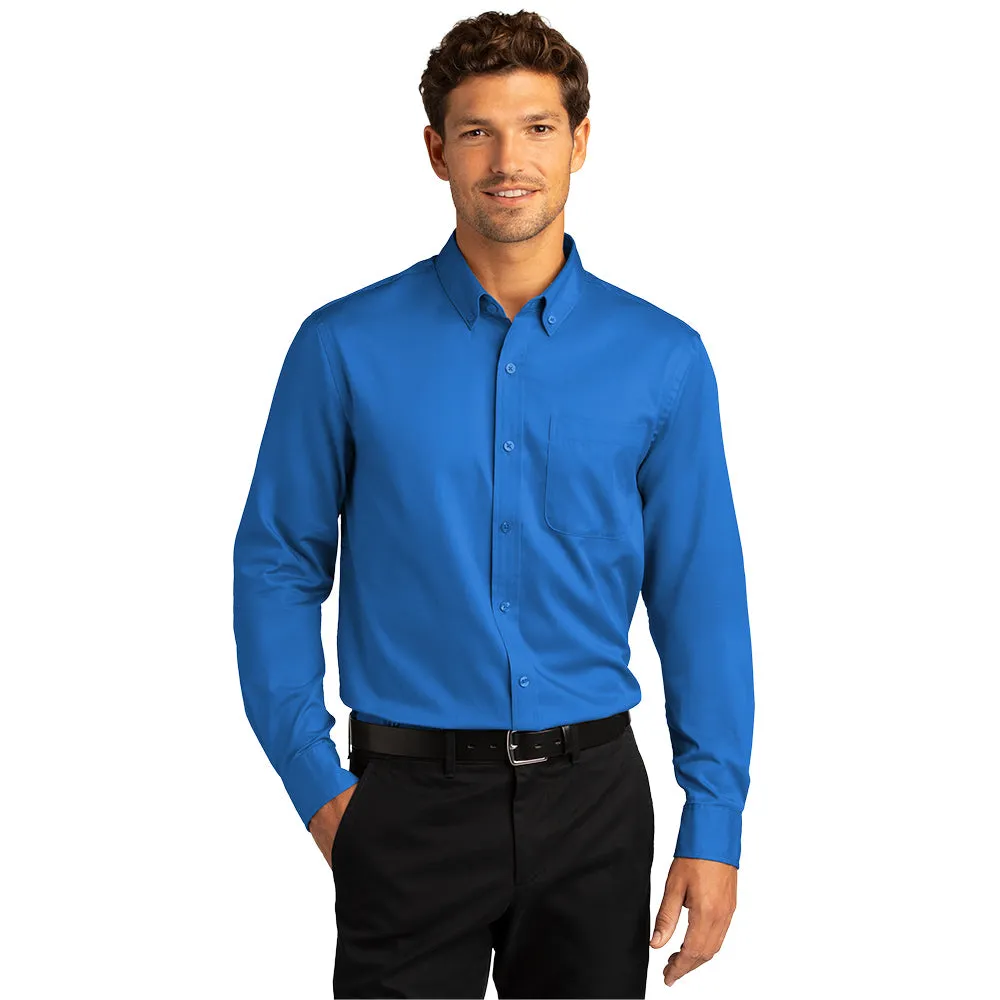 Port Authority® Long Sleeve SuperPro React™ Twill Shirt - Strong Blue