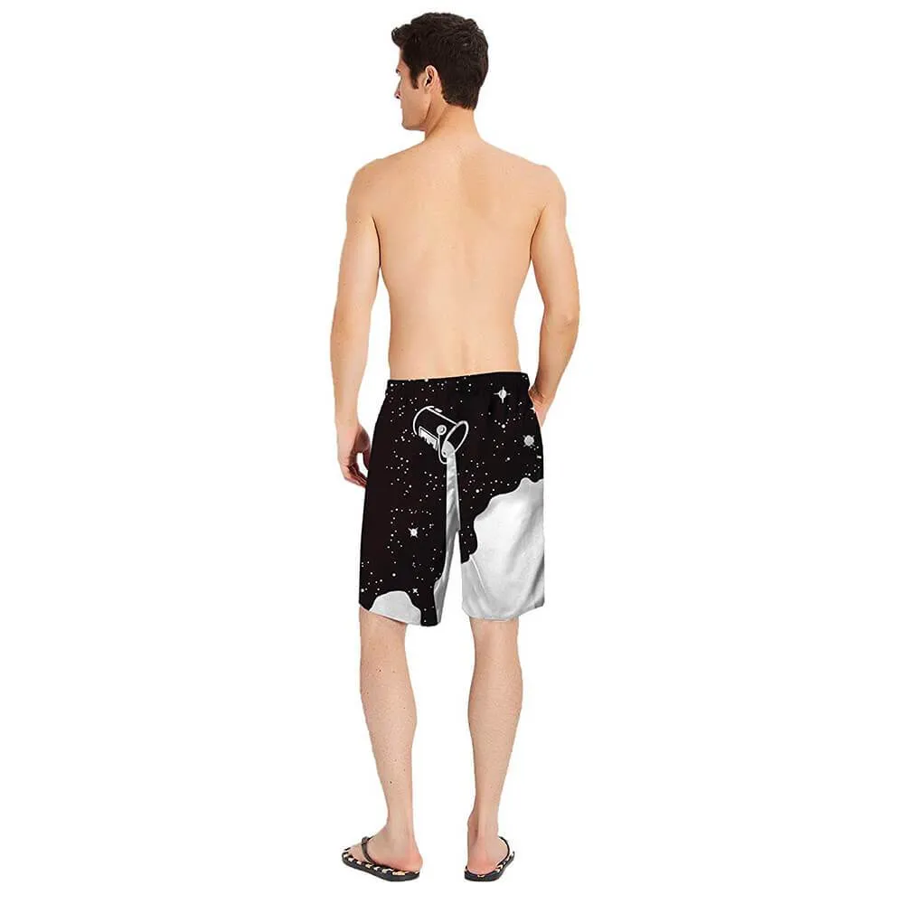 Pouring Cup Milk Funny Swim Trunks