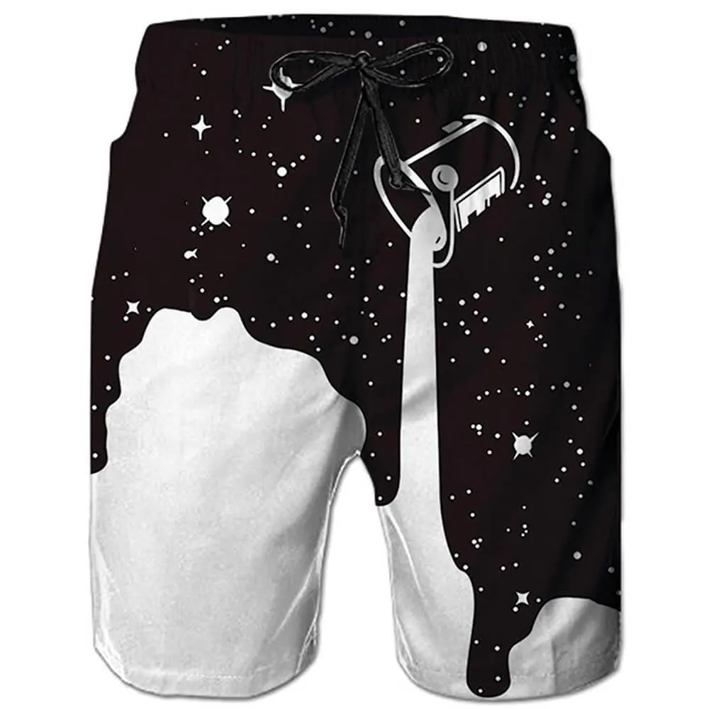 Pouring Cup Milk Funny Swim Trunks