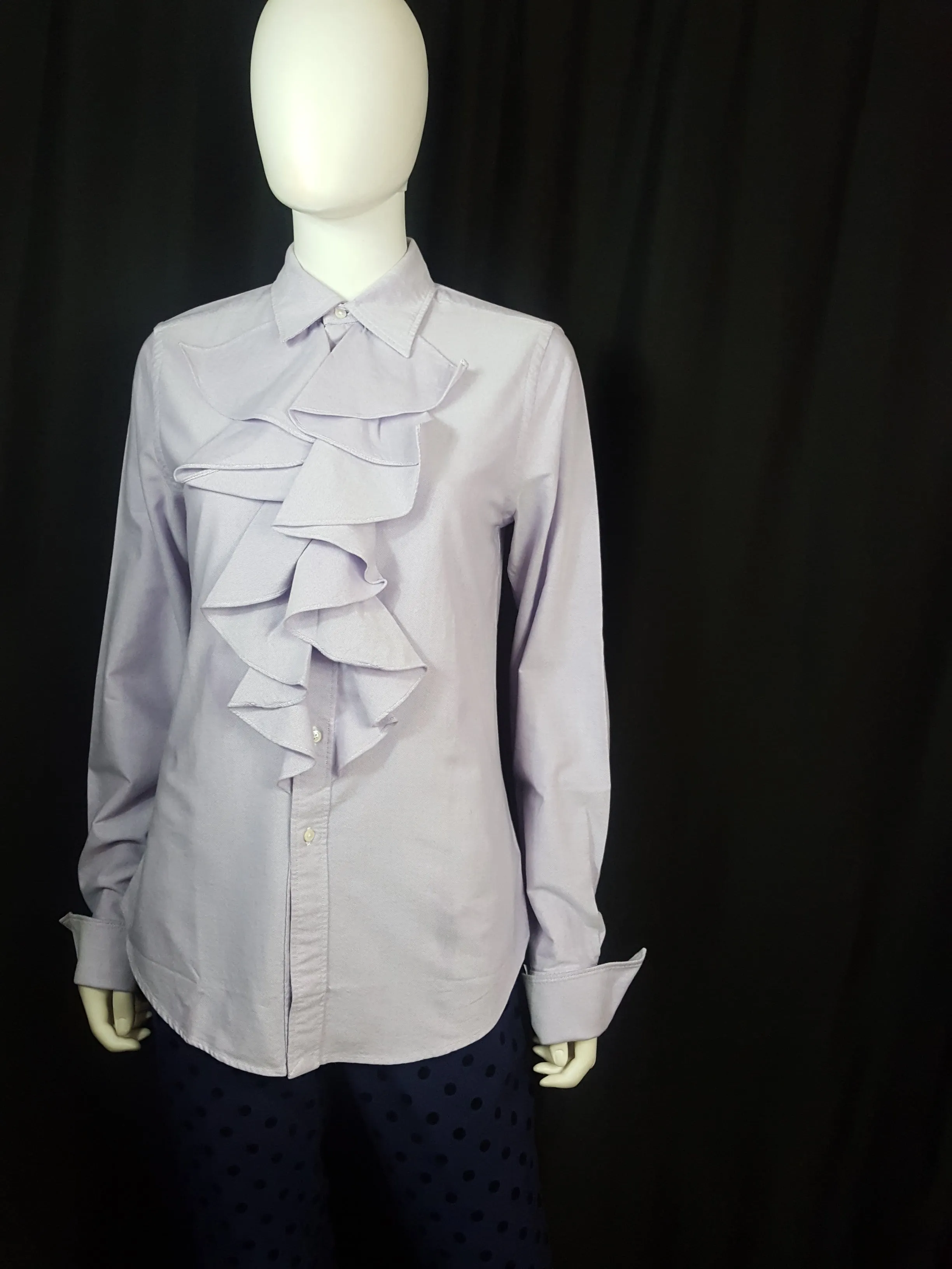 Ralph Lauren Rugby Ruffle Shirt Lavender Sixe 8