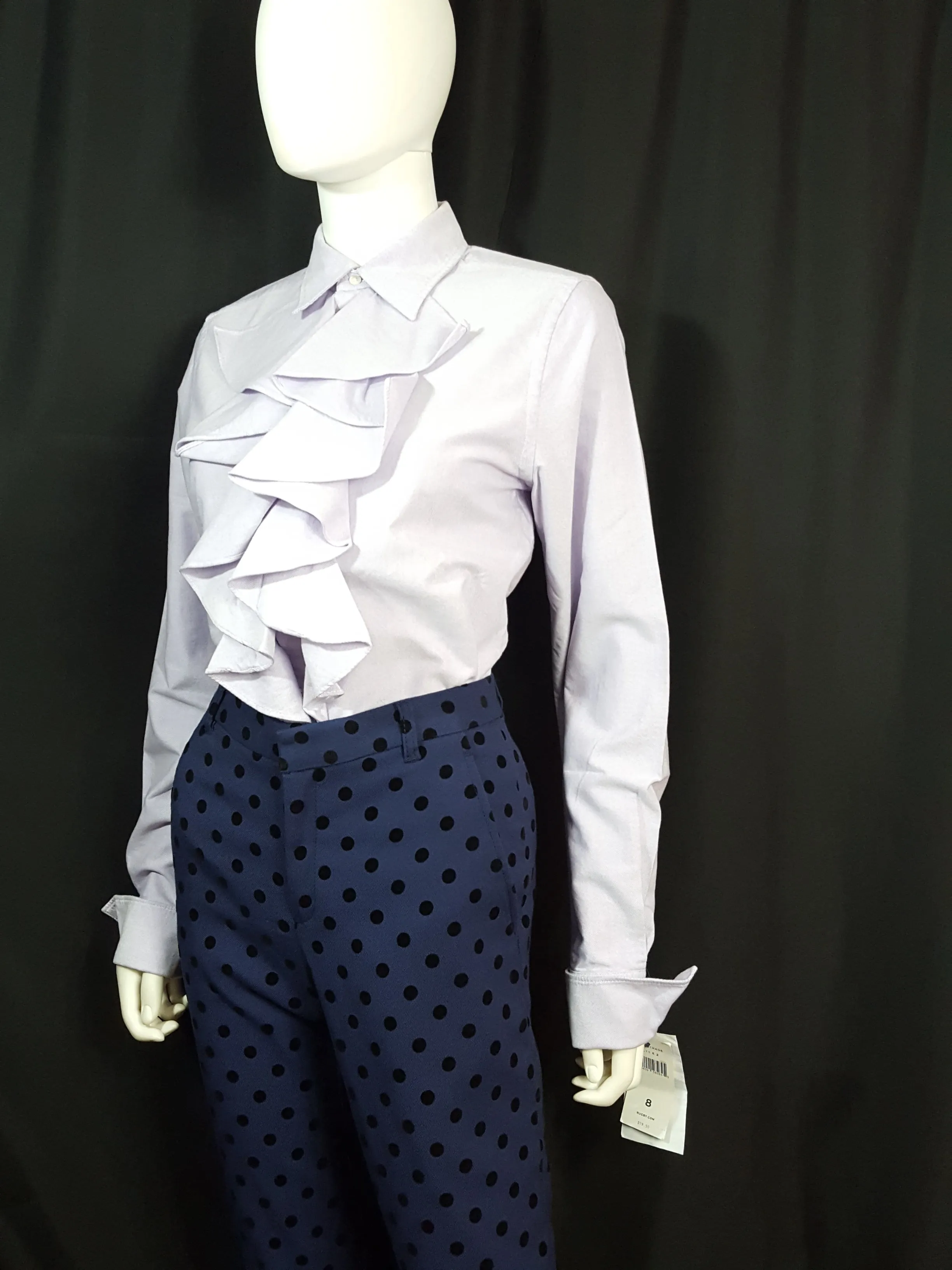 Ralph Lauren Rugby Ruffle Shirt Lavender Sixe 8