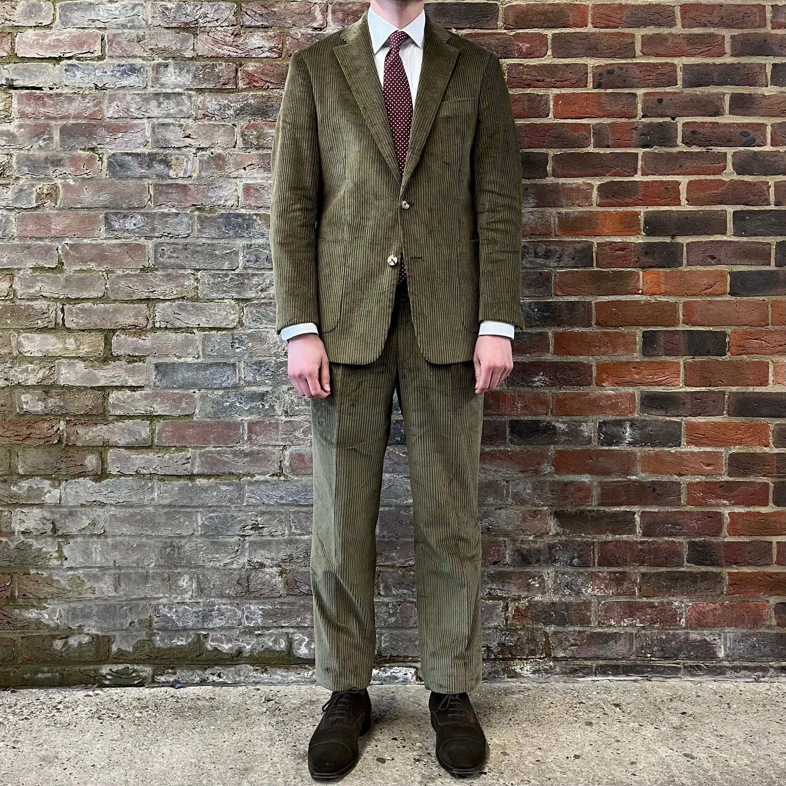 Regent - 'Terrence' Suit - Olive Green Coniston 5-Wale Cotton Corduroy 400g