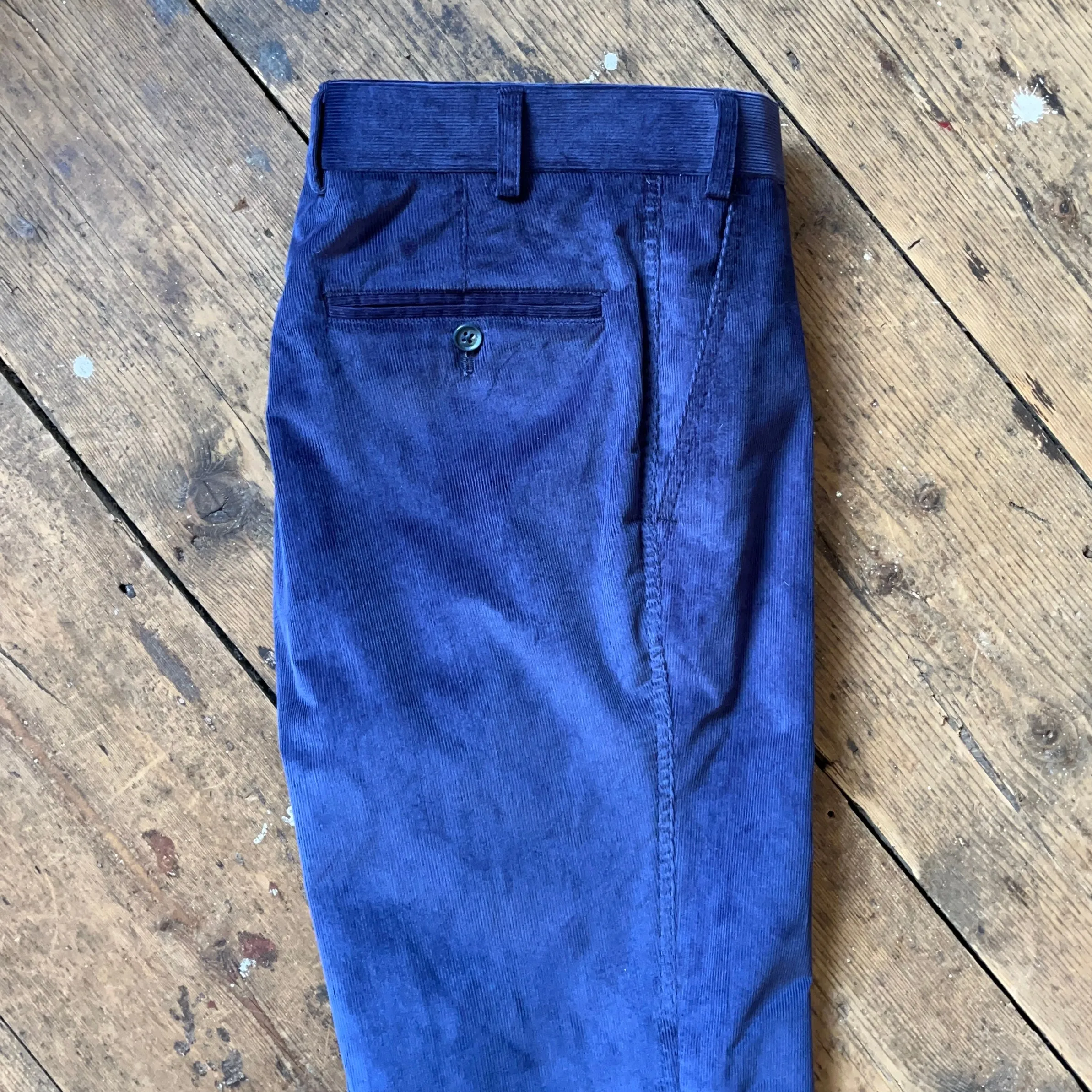 Regent - 'Tony' Trousers - Egyptian Blue Pin Corduroy