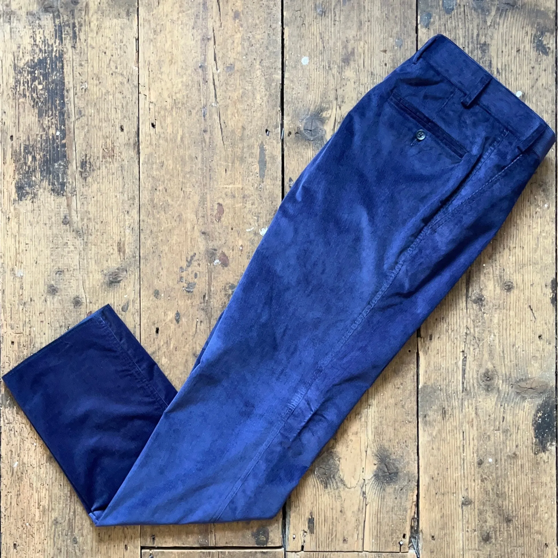 Regent - 'Tony' Trousers - Egyptian Blue Pin Corduroy