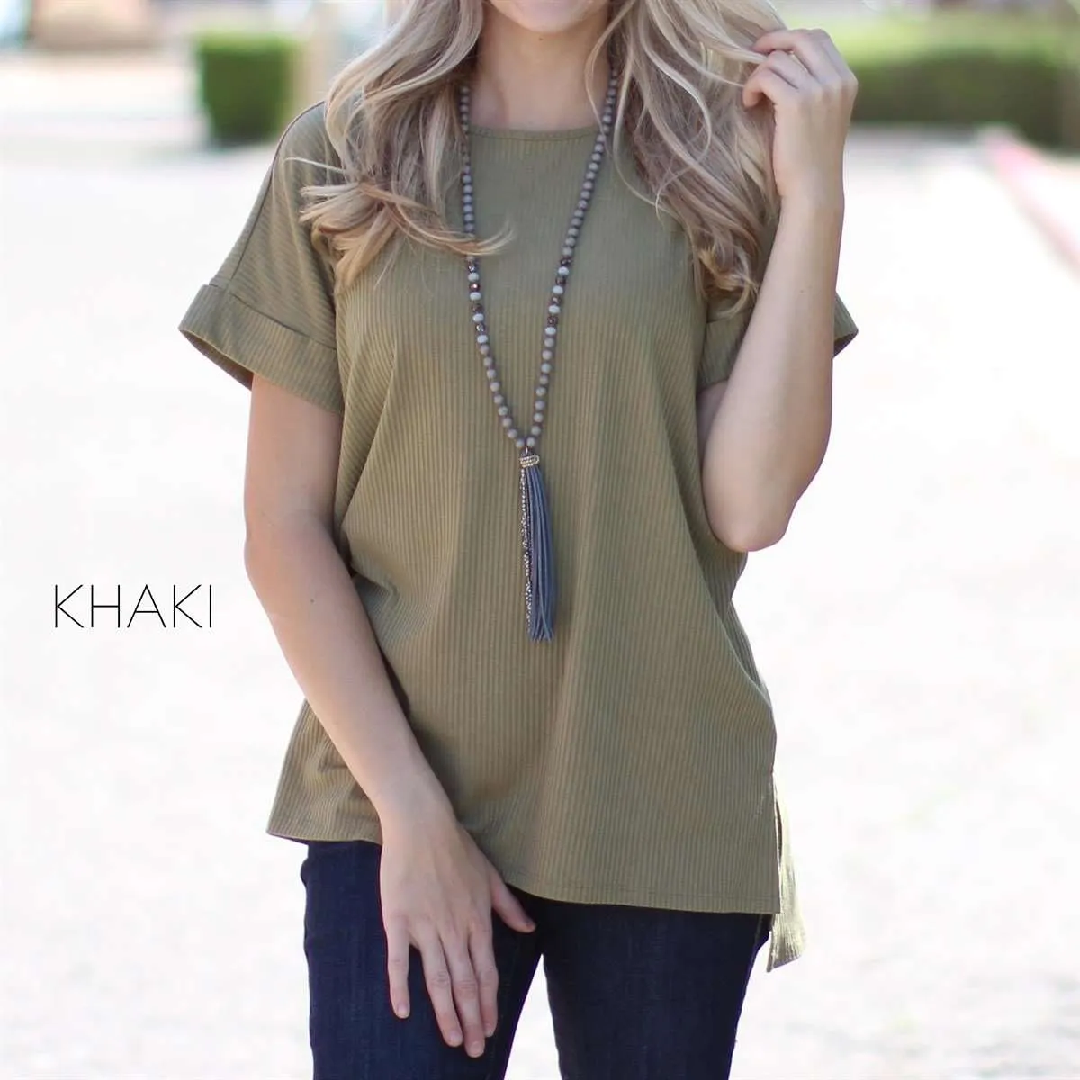 Ribbed Flowy Top | S-XL