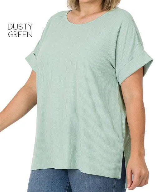 Ribbed Flowy Top | S-XL