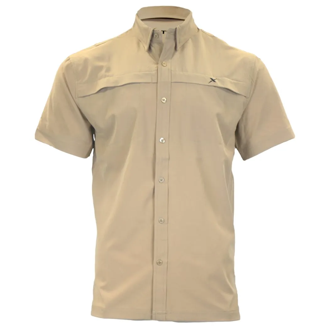 Short Sleeve Solid Lifestyle Button Down w/ REPEL-X