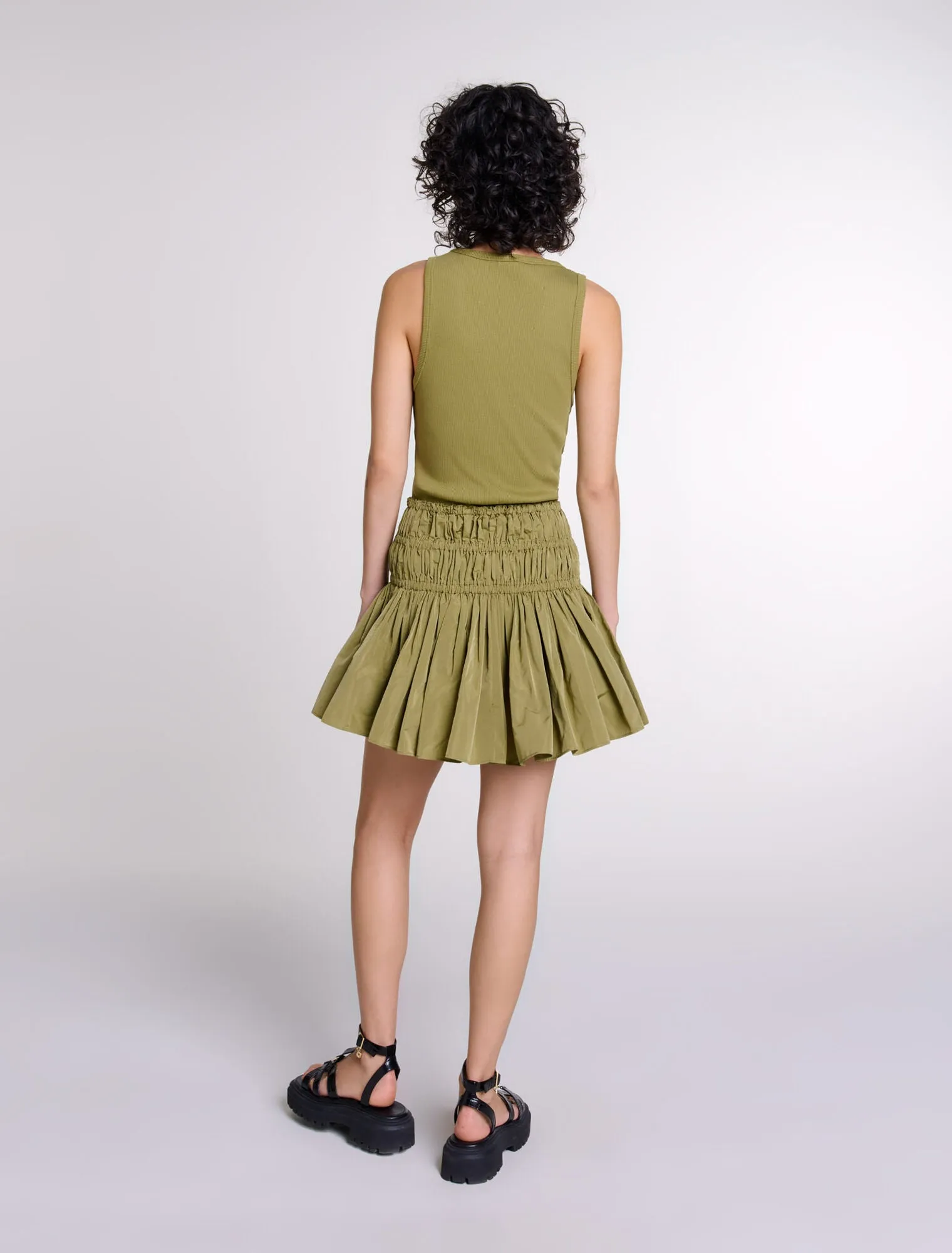 Short taffeta mini-skirt