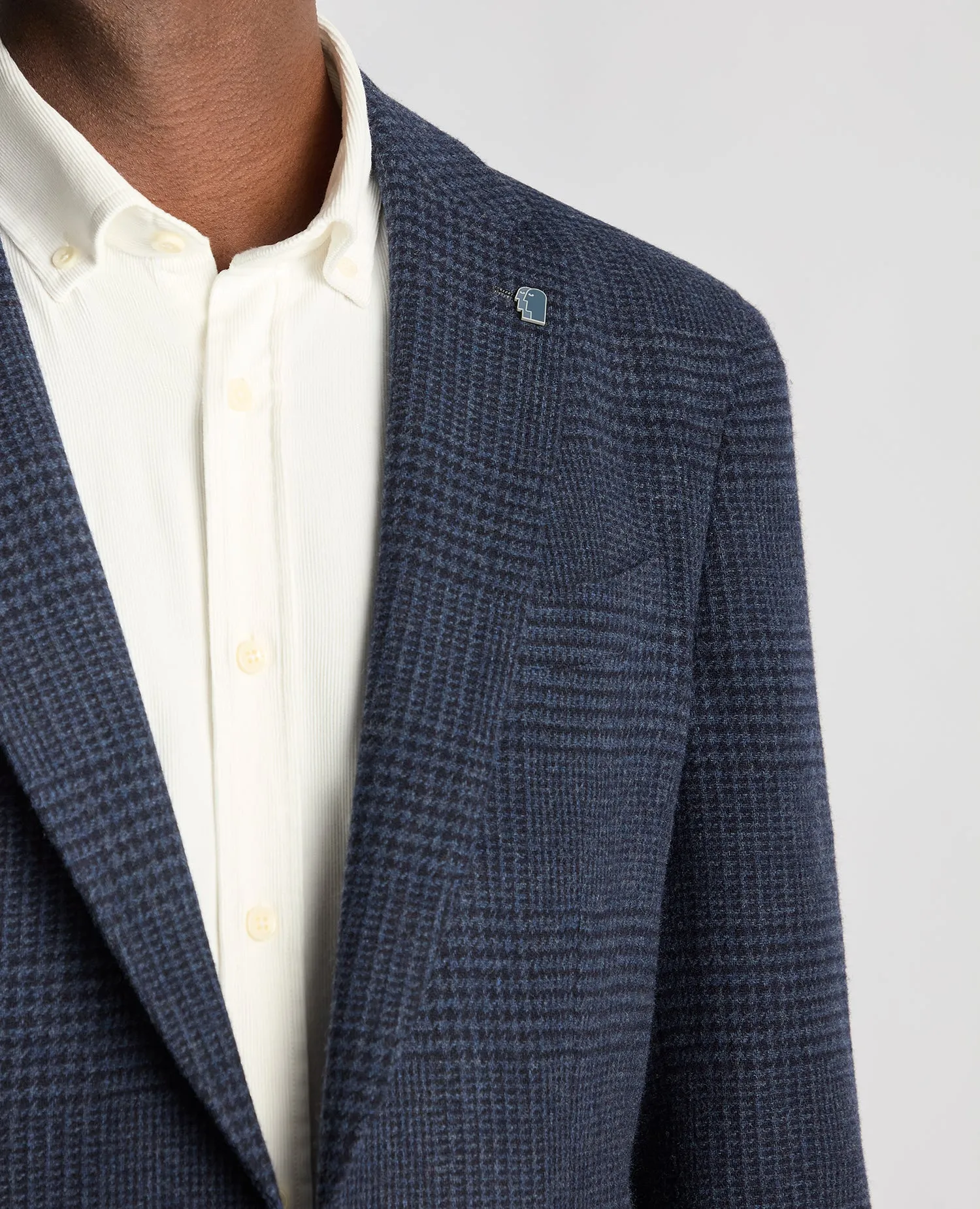 Slim Fit Checked Wool Jacket