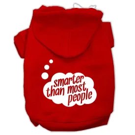 Smarter then Most People Screen Printed Dog Pet Hoodies Red Size Sm (10)