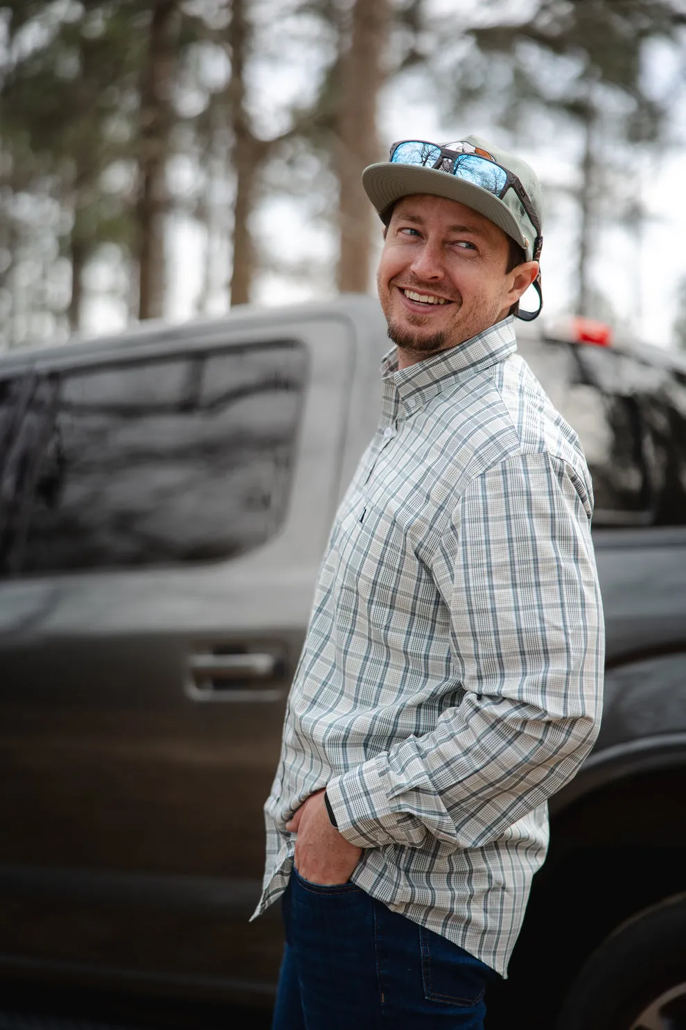 Stamps Dress Shirt - Gray/Ocean/Khaki