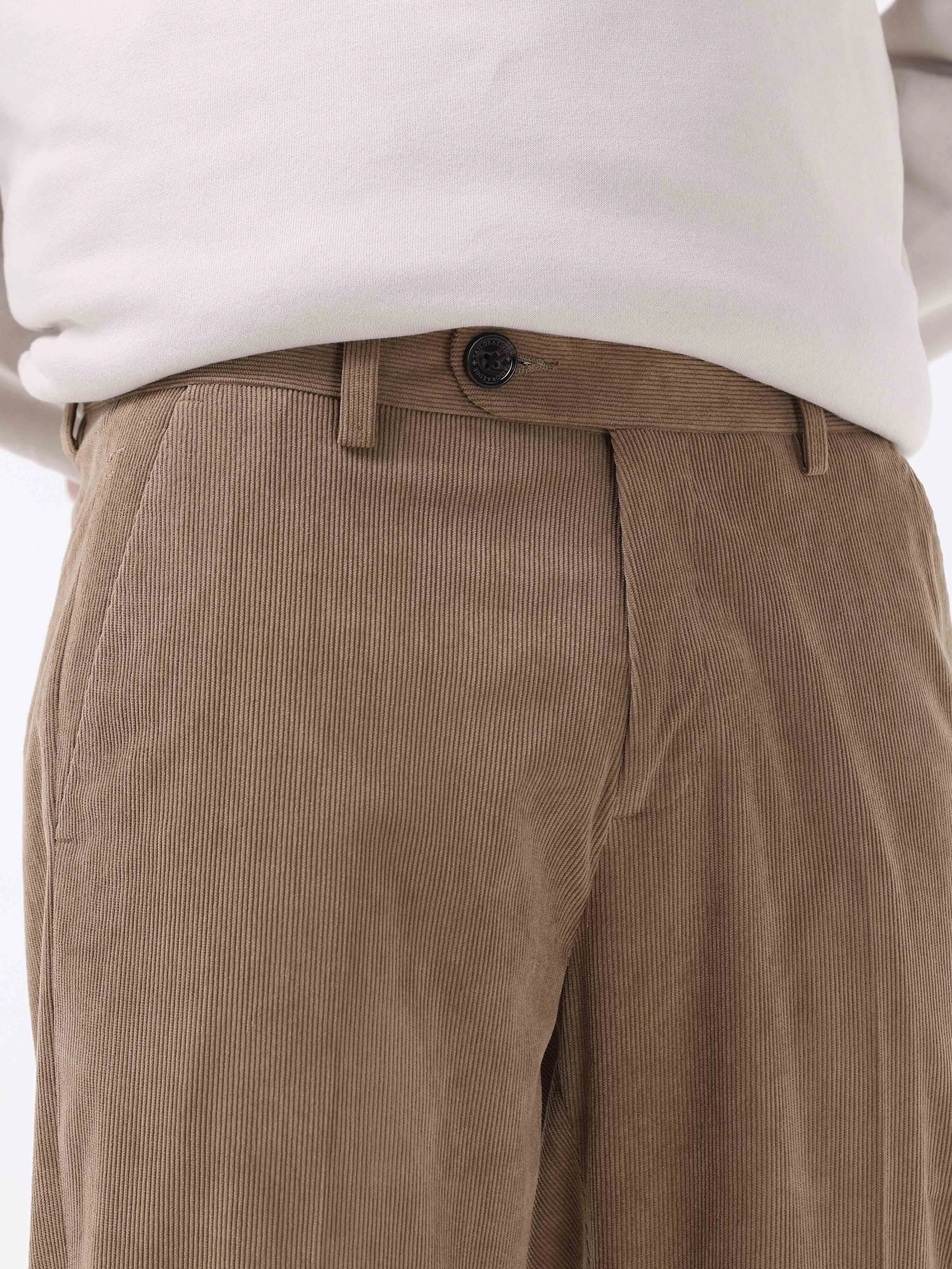 Statement Corduroy Khaki Pant