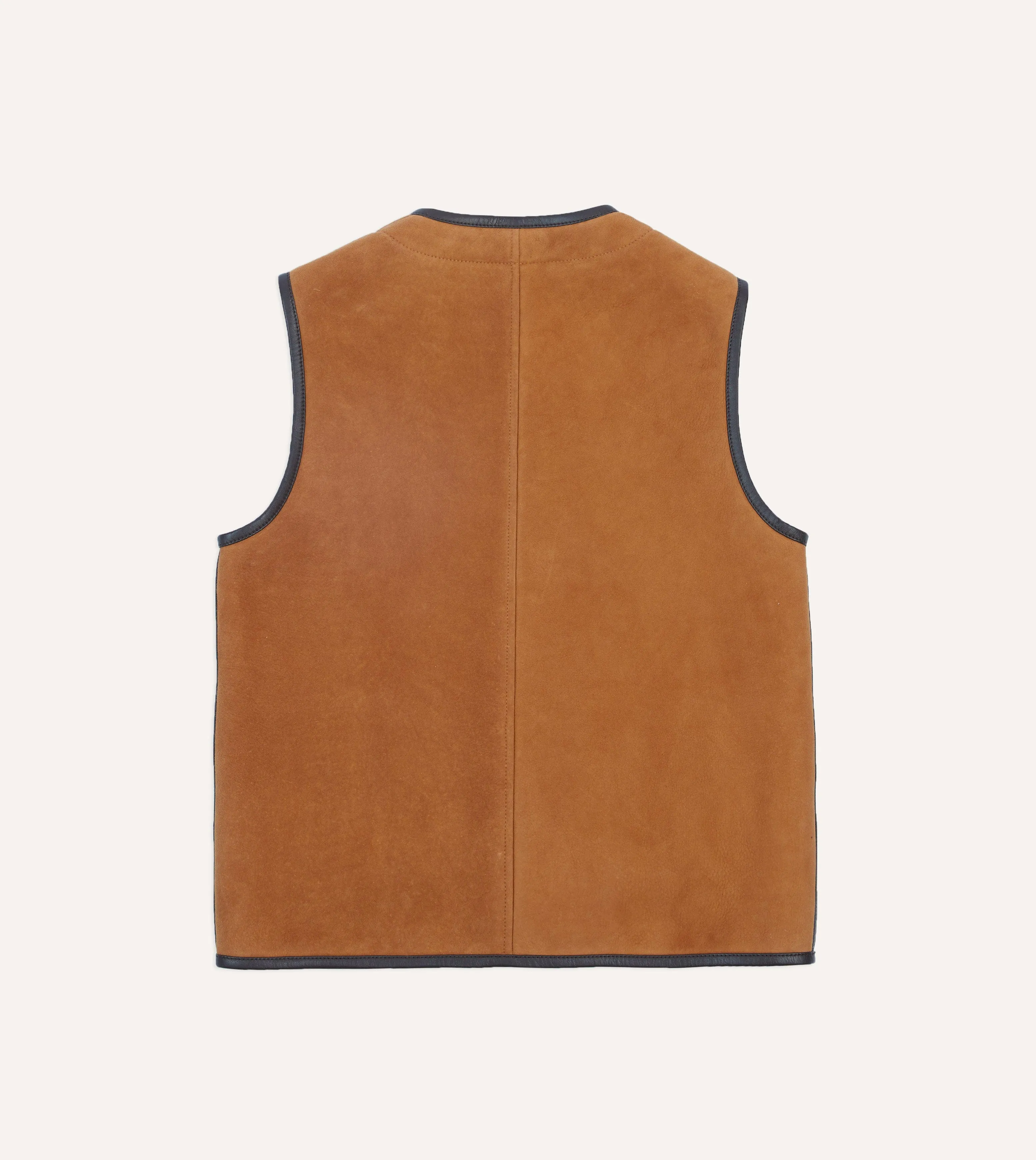 Tan Suede Shearling Vest