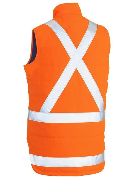 Taped Hi Vis Puffer Vest With X Back - BV0379XT