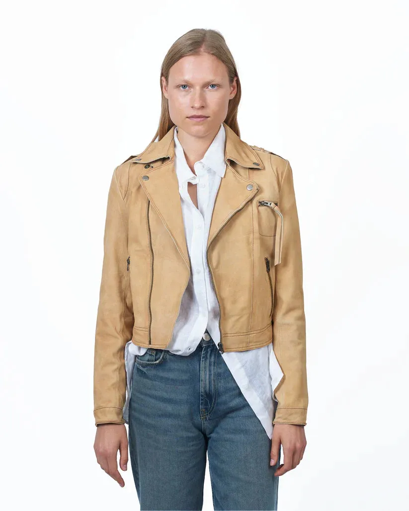 Tina Waxed Suede Jacket - Chamois