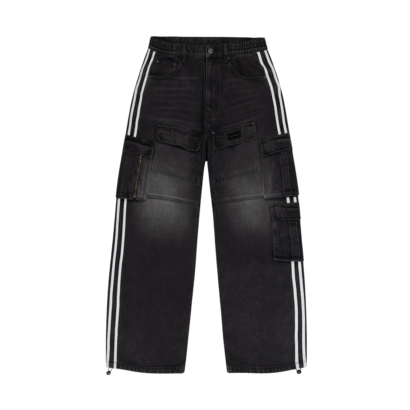 Unknown Black Striped Denim Cargos