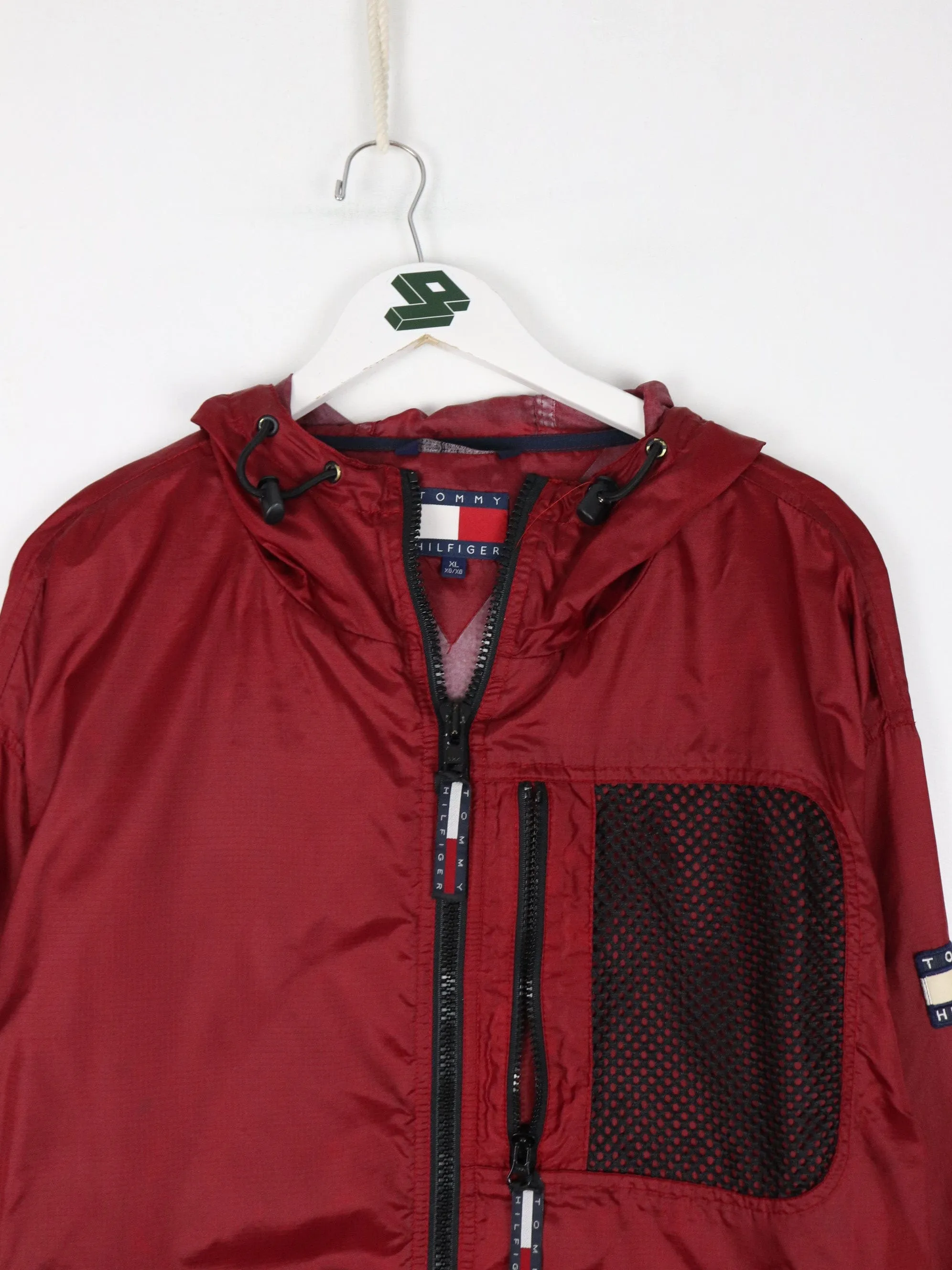 Vintage Tommy Hilfiger Windbreaker Mens XL Red Jacket