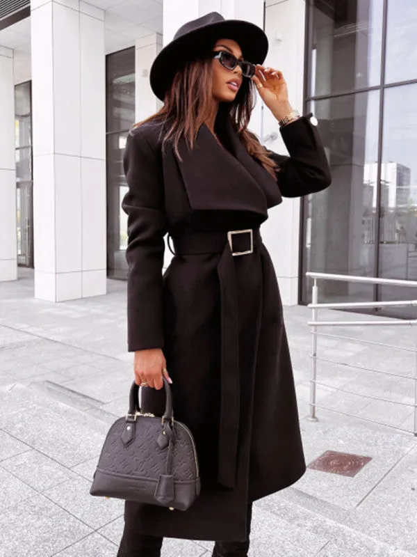 Winter Belted Trench Coat | Single-Breasted Woolen Coat