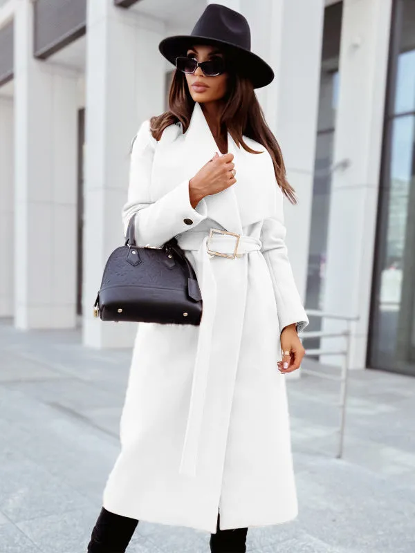 Winter Belted Trench Coat | Single-Breasted Woolen Coat