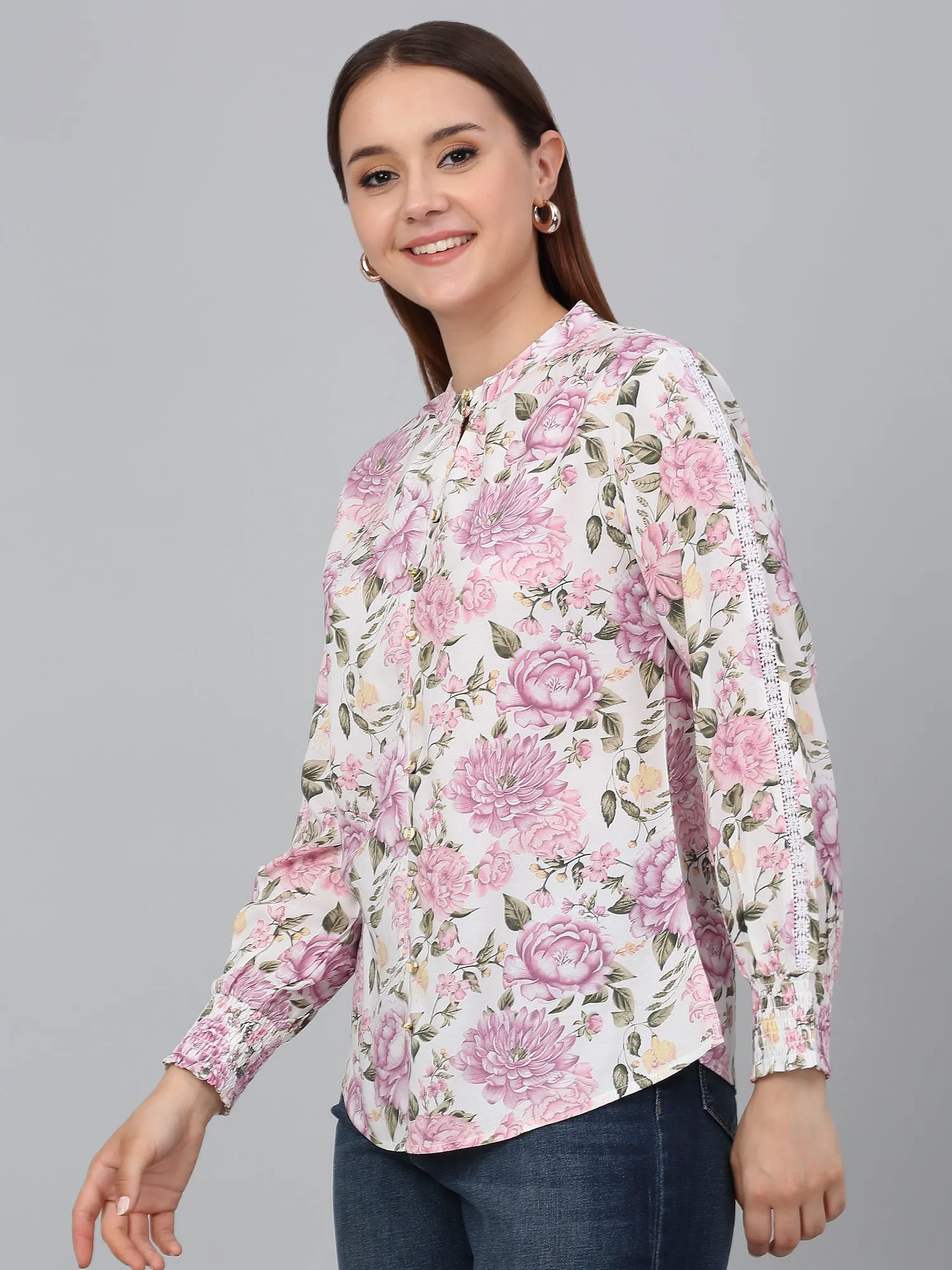 Women Multicolor Floral Printed Casual Top