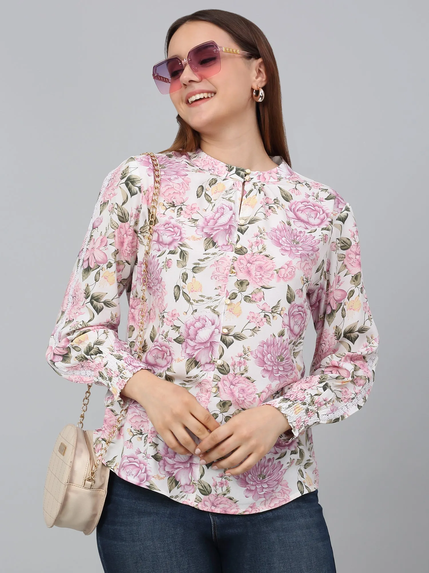 Women Multicolor Floral Printed Casual Top