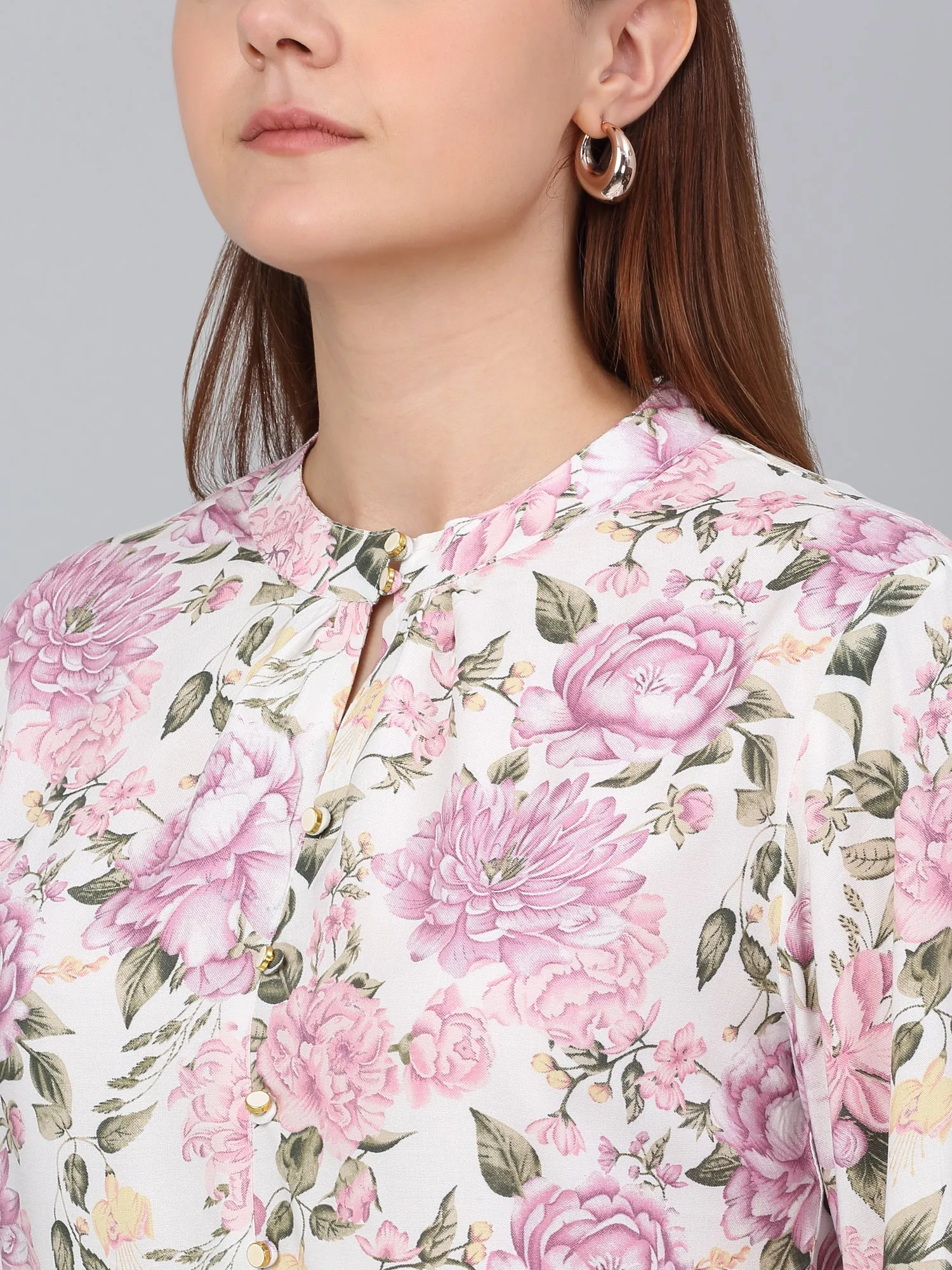 Women Multicolor Floral Printed Casual Top