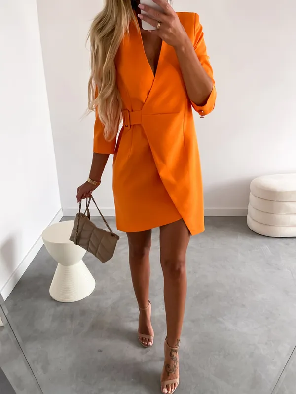 Wrap Blazer Dress with Belt for a Polished Look