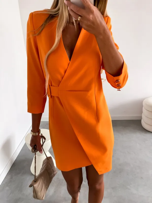 Wrap Blazer Dress with Belt for a Polished Look