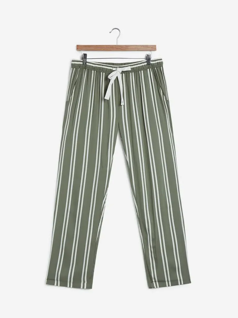 Wunderlove Olive Striped Pyjamas